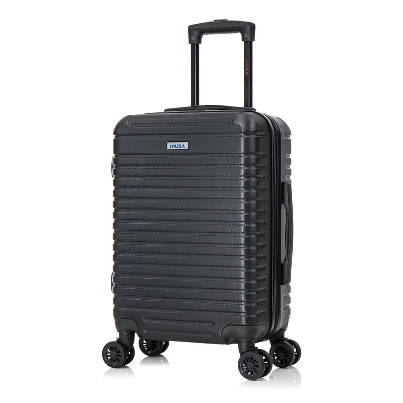 InUSA DEEP Luggage with GEL Handle | Spacious Traveling Suitcases, Travel Suitcase with Dual Spinner Wheels and Studs | 20 Inch Carry On Hardside Luggage | Black - Image 1