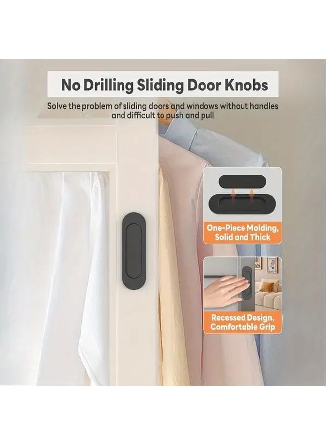 3Pcs Gray Self Adhesive Door Handles 5 8 Inch Drill Free Pulls For Sliding Doors - Image 4