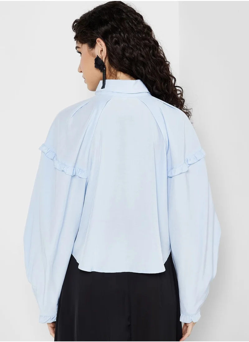 sister jane Cap Sleeve Button Down Shirt