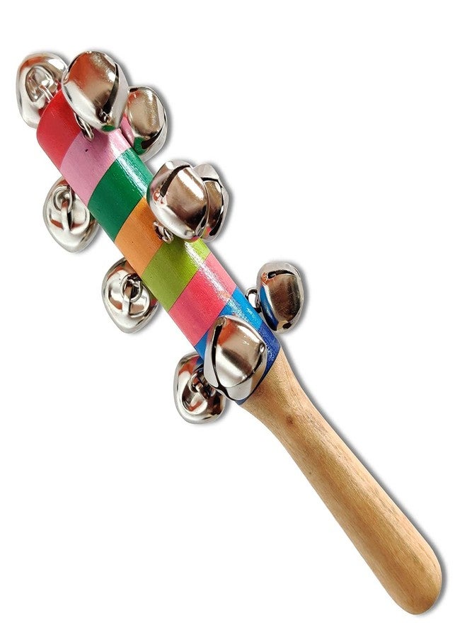 Bloombec Wooden Non Toxic Colourful Rattle Toy for New Born Baby, Musical Infant Toy, Teether for Babies, Toddler (Pack of 1 Jingle Bell) - Image 1