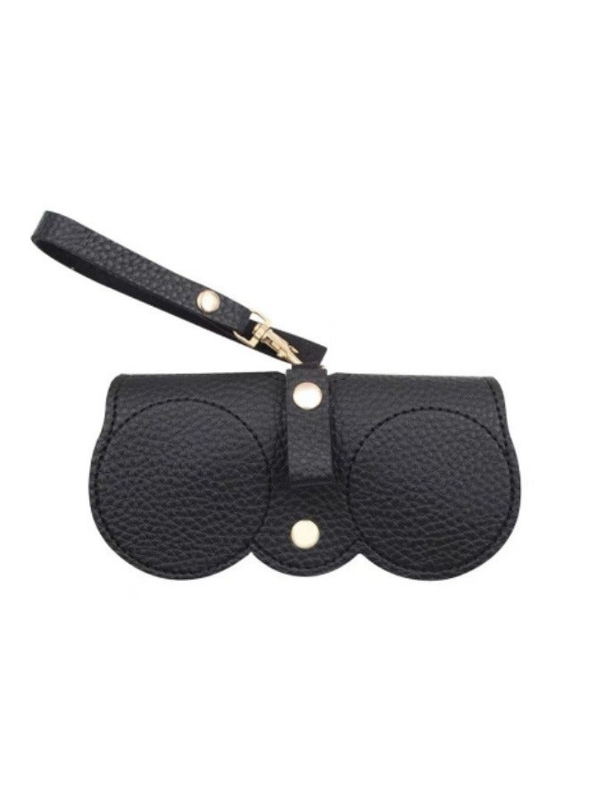 Glasses Storage Case Portable Sunglasses Storage Bag Can Hang Glasses Bag Black - Image 2