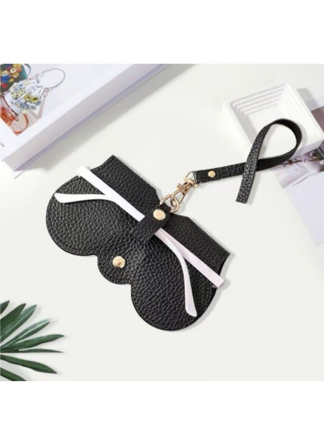 Glasses Storage Case Portable Sunglasses Storage Bag Can Hang Glasses Bag Black - Image 1