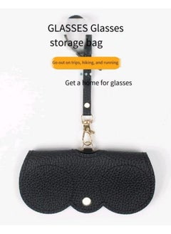 Generic Glasses Storage Case Portable Sunglasses Storage Bag Can Hang Glasses Bag Black  - Image 3