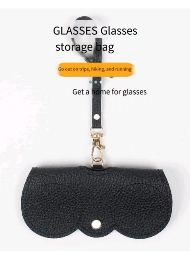 Glasses Storage Case Portable Sunglasses Storage Bag Can Hang Glasses Bag Black - Image 3