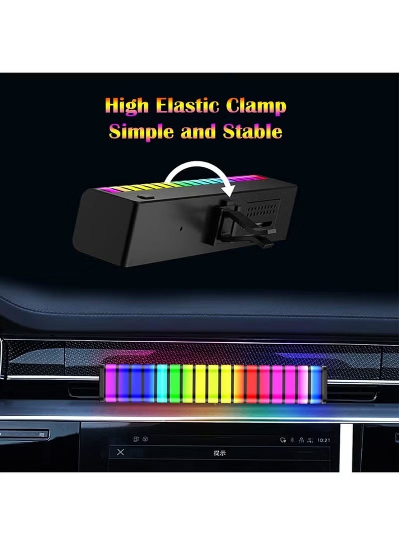 إضاءة داخلية للسيارة (ألوان متعددة)، مع وظيفة تفاعل مع الصوت، طقم إضاءة LED بقابس Type-C USB وتثبيت على فتحة التهوية - إكسسوارات سيارات - Image 5