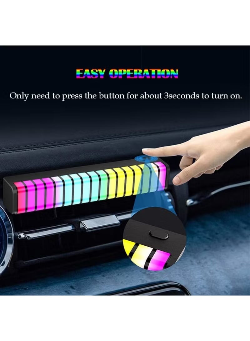 RGB Sound Active Mini Car Interior Ambient LED Light, ON/Off Button, Vent Clamp Fixation Type-C USB Cable, Car Lighting Accessories - Image 5