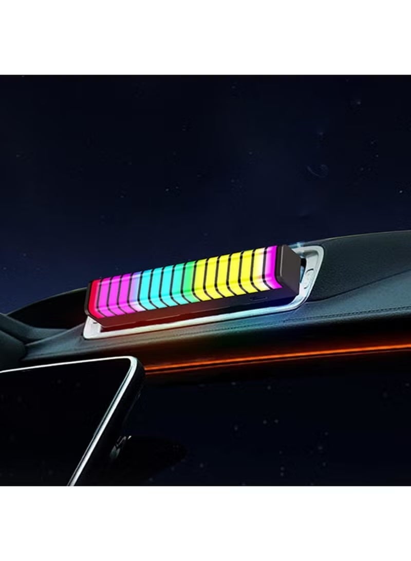 RGB Sound Active Mini Car Interior Ambient LED Light, ON/Off Button, Vent Clamp Fixation Type-C USB Cable, Car Lighting Accessories - Image 2