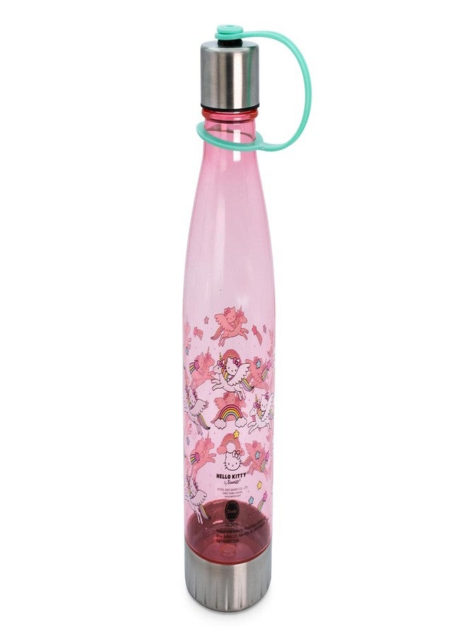 Silver Buffalo Sanrio Hello Kitty Unicorn Rainbow Toss Plastic Water Bottle With Screw-Top Lid | Large Sports Jug For Gym, Work | Holds 20 Ounces - Image 2