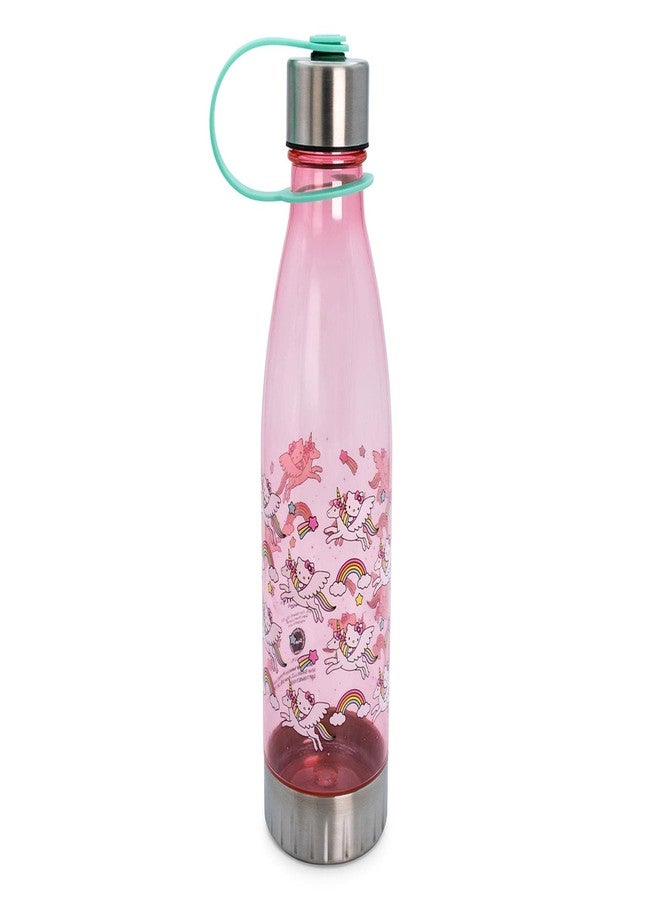 Silver Buffalo Sanrio Hello Kitty Unicorn Rainbow Toss Plastic Water Bottle With Screw-Top Lid | Large Sports Jug For Gym, Work | Holds 20 Ounces - Image 1