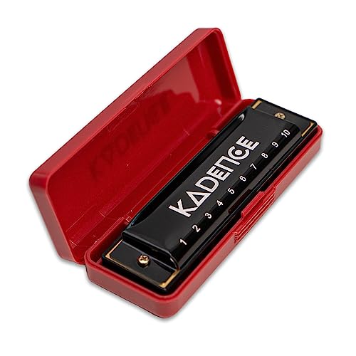 Kadence T104-BK Diatonic Harmonica | Key of C with 10 Holes and 20 Tones | Portable Mouth Organ with Hard Case | Includes Learning Course | Black - Image 2