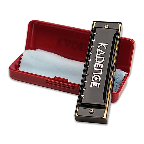 Kadence T104-BK Diatonic Harmonica | Key of C with 10 Holes and 20 Tones | Portable Mouth Organ with Hard Case | Includes Learning Course | Black - Image 3