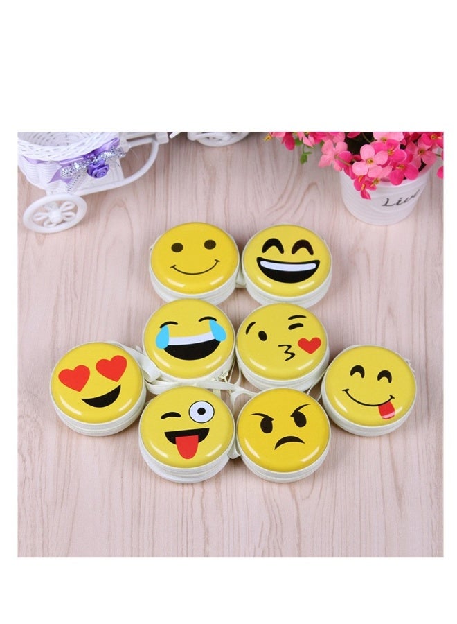 Mini Coin Purse for Kids, Expression Wallet Key Holder Clutch Bags, Coin, Tray, Headphones, Data Cable Mini Storage Package, Gift for Boy and Girls (6 Pcs Random) - Image 2