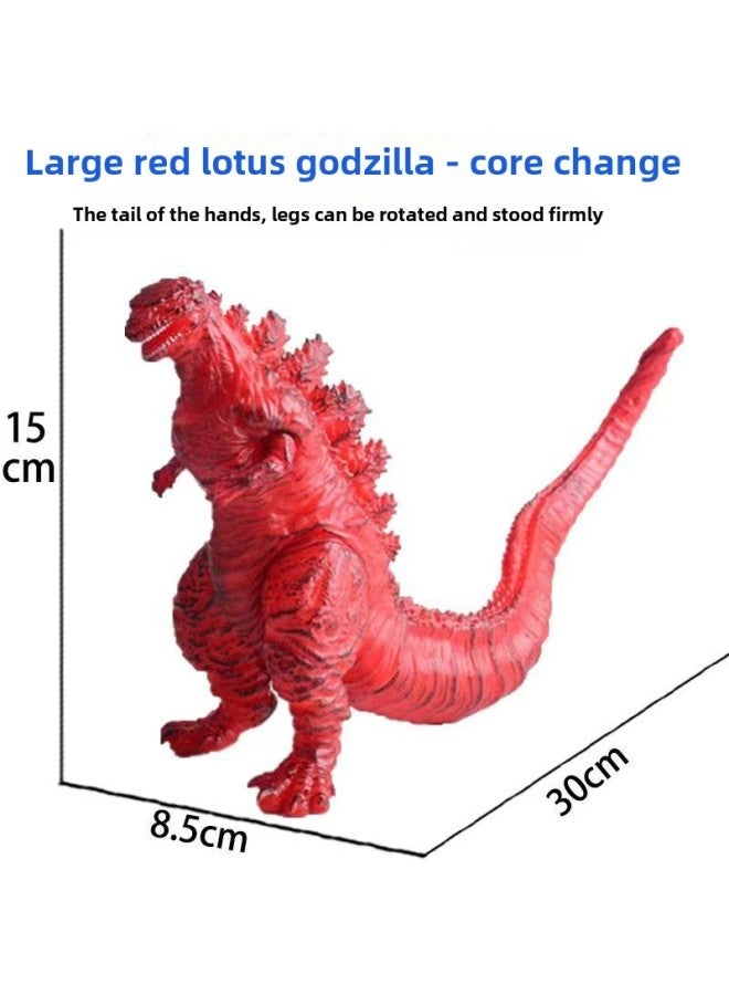 Super Large Medium Nuclear Explosion Godzilla Monster Soft Rubber Godzilla Not Bad For Children Superman Toy Model Hand-made-Color:Nuclear Energy Red Lotus Long Tail Godzilla-15cm  - Image 1