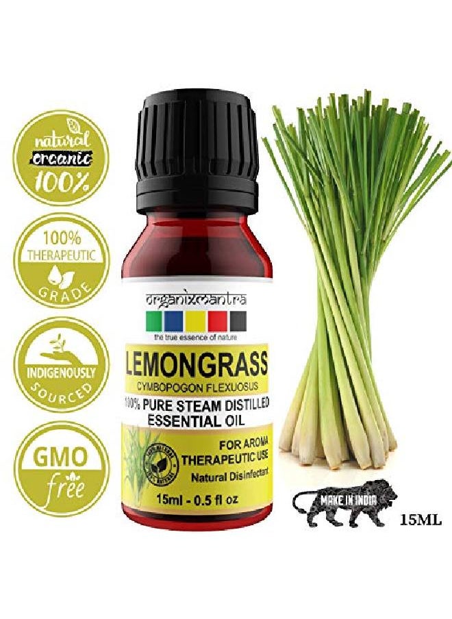 Organix Mantra - Lemongrass Essential Oil 100% Pure Steam Distilled Natural (15Ml) - Image 1