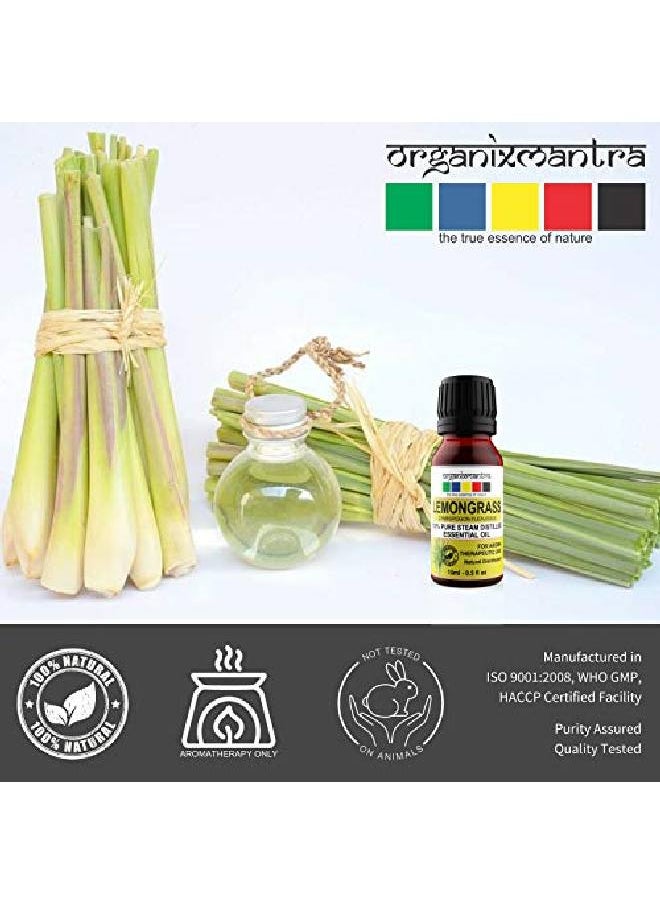 Organix Mantra - Lemongrass Essential Oil 100% Pure Steam Distilled Natural (15Ml) - Image 1