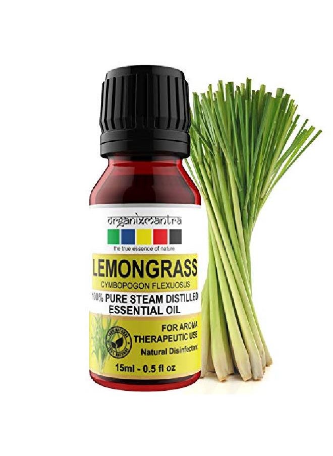Organix Mantra - Lemongrass Essential Oil 100% Pure Steam Distilled Natural (15Ml) - Image 1