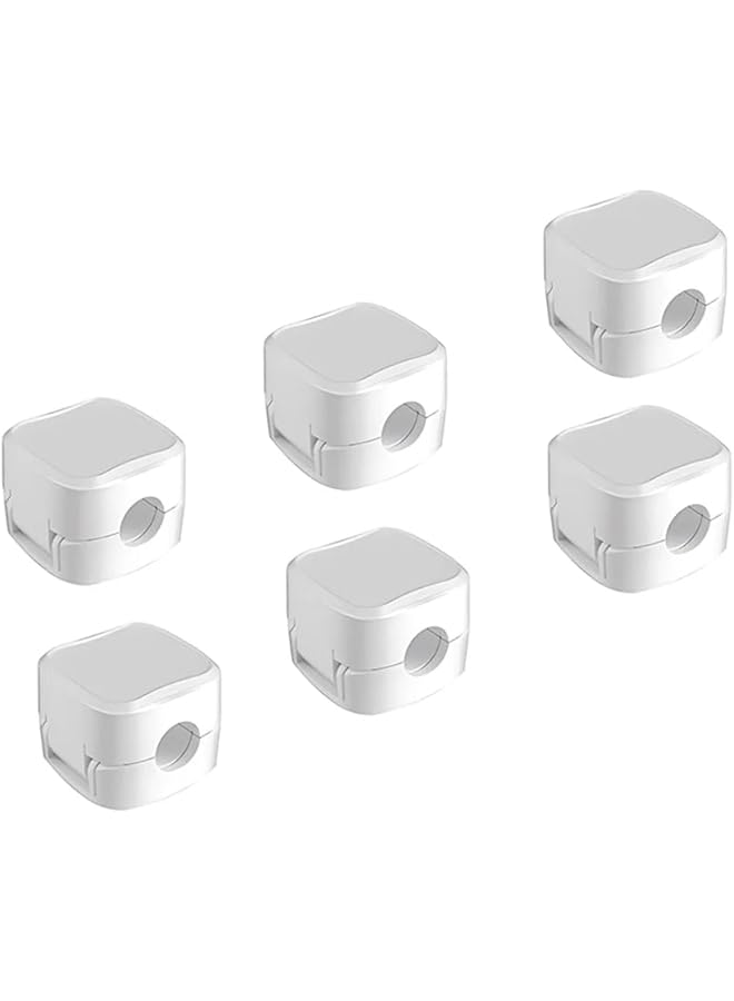 promass 6 Pack Magnetic Desk Cable Clips Management, Hide Phone Charging Cable Keeper, Strong Adhesive Wire Charger Holder for Nightstand, Kitchen Appliances, Office Supplies (White) - Image 1