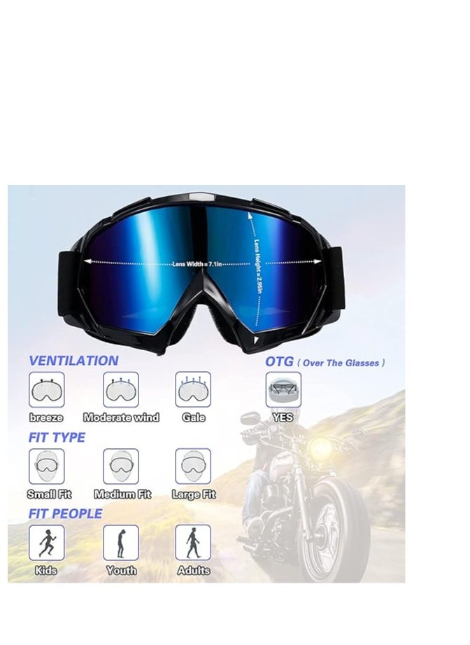 KASTWAVE Adult Dirt Bike Goggles, KASTWAVE 2-Pack ATV Motorcycle Goggles for Youth, Dirt Bike Goggles, Windproof ATV Goggles, Dust Proof Racing Goggles for Child, Youth, Teens, Men and Women  - Image 3