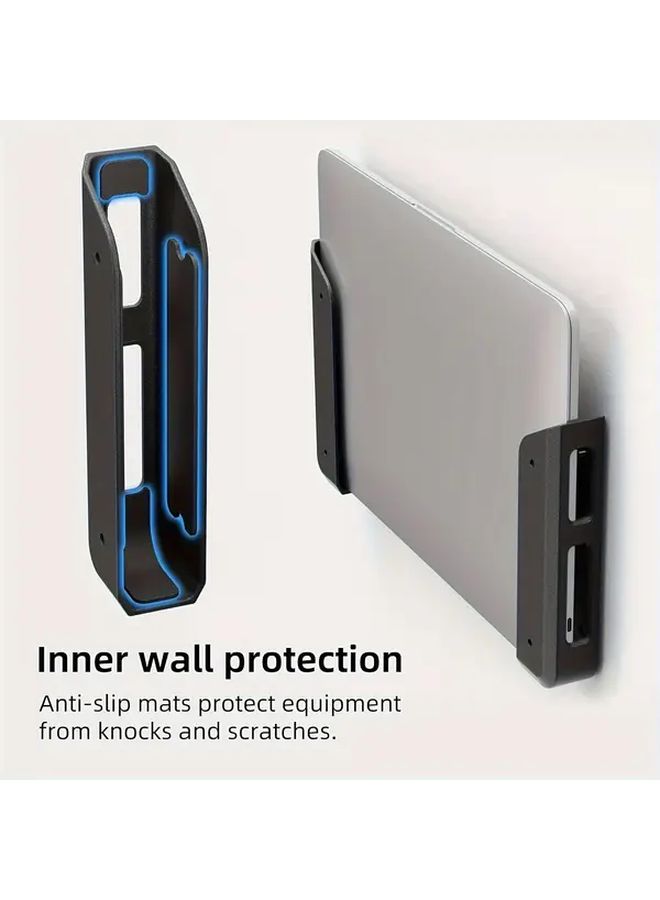 2 Pcs Universal Laptop Stand Wall Mounted Or Under Desk With Adhesive Screws - Image 1