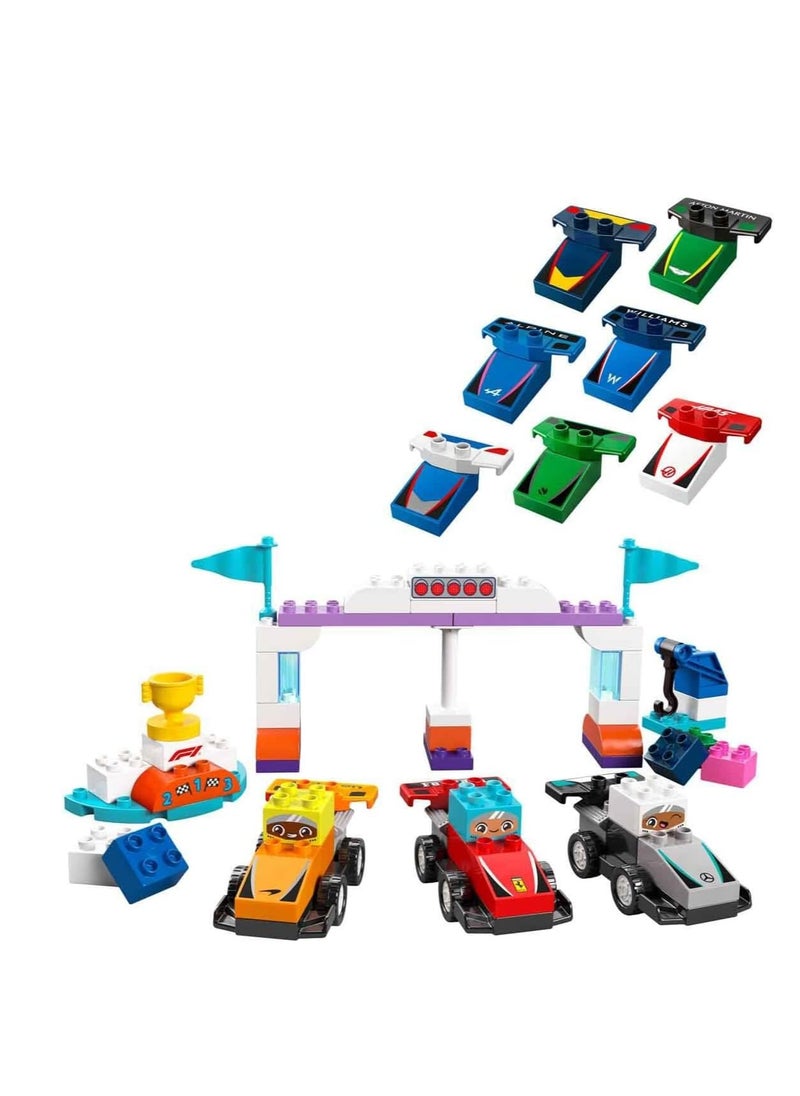 LEGO LEGO Duplo Town F1 Team Race Cars & Drivers Building Toy Set 10445  - Image 2