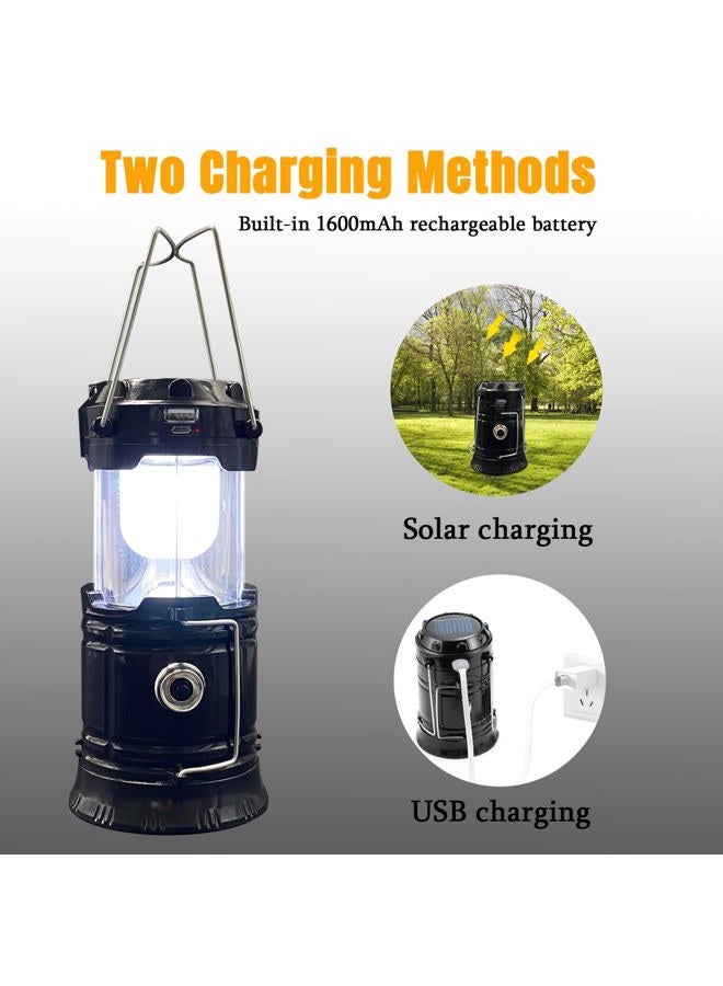 XTAUTO Collapsible Portable LED Camping Lantern Lightweight Waterproof Solar USB Rechargeable LED Flashlight Survival Kits for Indoor Outdoor Home Emergency Light Power Outages Hiking Hurricane 4-Pack - Image 5