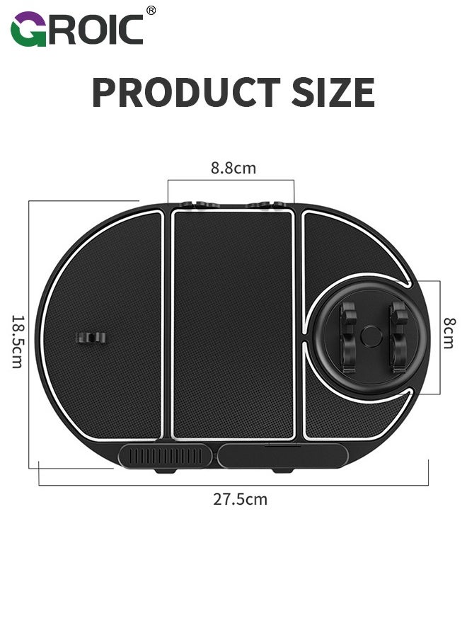 GROIC - 6-In-1 Non-Slip Phone Pad for Car, Multifunctional Dashboard Mat Anti-Skid Car Dashboard Sticky Pad Car, Navigation Frame+Number Plate+Aromatherapy+Storage Place+Glasses Slot+Charging Cable Buckle - Image 1