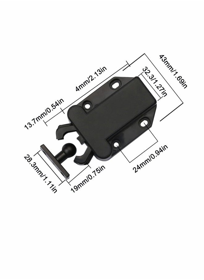 Generic - Touch Release Catch Latch, Black Push To Open Catch Lock With Automatic Pop-up Function Cabinet Lock, ABS Push Latch For Cupboard And Drawer - Image 1