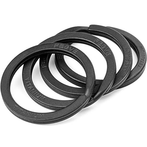 FEGVE Titanium Key Chain Rings Split Rings 4 Pack – Durable, Lightweight and Corrosion-Resistant Keyrings for Home & Car Keys - Image 1