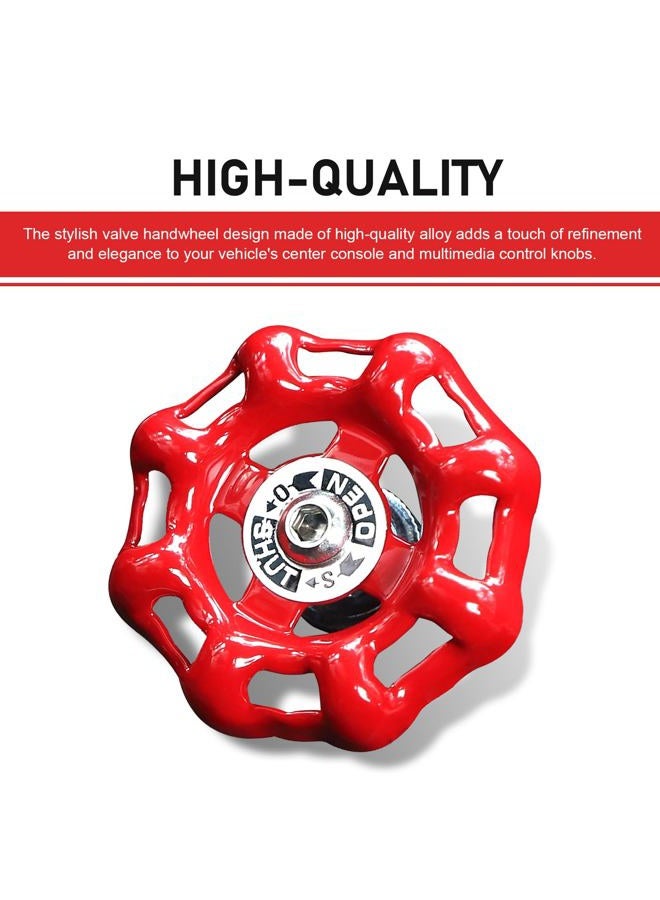 Dogary Car Rotary Knob Decor, Metal Retro Valve Handwheel One Click Start Decor Trim, Self-Adhesive Engine Start Stop Knob Protector, Universal for Most Cars (Red) - Image 4