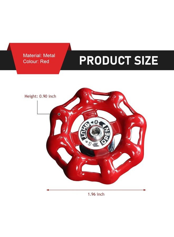 Dogary Car Rotary Knob Decor, Metal Retro Valve Handwheel One Click Start Decor Trim, Self-Adhesive Engine Start Stop Knob Protector, Universal for Most Cars (Red) - Image 2