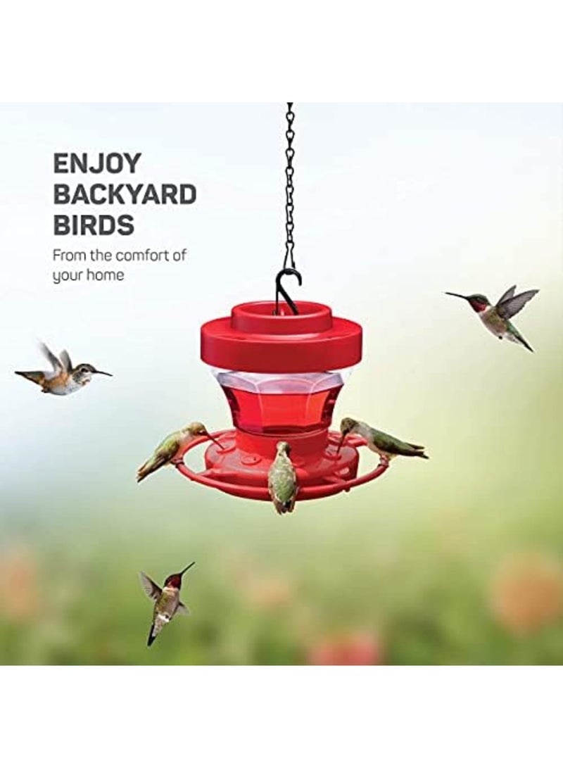سيوسي 2PCS 16oz Hummingbird Feeders - Plastic Feeders for Outdoors with Ant Guard, Circular Perch, 8 Feeding Ports, Wide Mouth for Easy Filling, Detachable for Easy Cleaning - Image 2