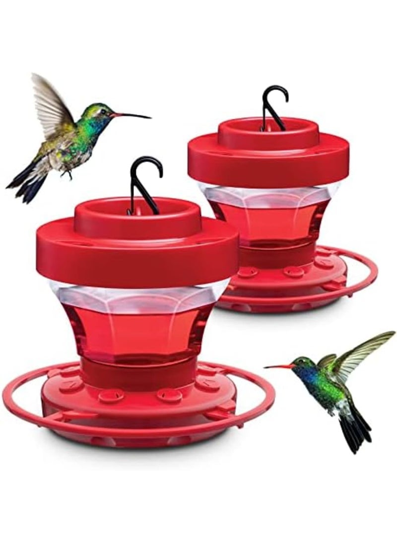 سيوسي 2PCS 16oz Hummingbird Feeders - Plastic Feeders for Outdoors with Ant Guard, Circular Perch, 8 Feeding Ports, Wide Mouth for Easy Filling, Detachable for Easy Cleaning - Image 1