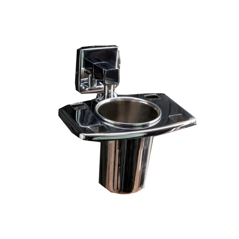 BAGBAN Eva Stainless Steel Tooth Brush Holder Wall Mounted Holder Tumbler Holder Bathroom Accessories Pack of 2 - Image 1