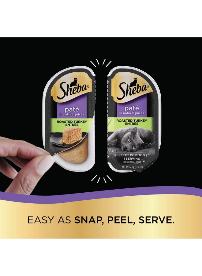 Sheba Wet Food Perfect Portions Paté Adult Wet Cat Food Trays (24 Count, 48 Servings), Roasted Turkey Entrée, Easy Peel TwinPack Trays  - Image 3