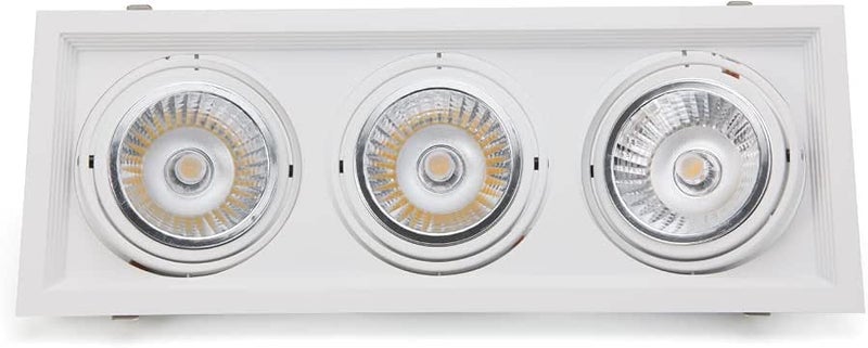 Lamps Modern White Triple Recessed Spotlight Ceiling Light Fixture - Adjustable LED Accent Lighting for Home