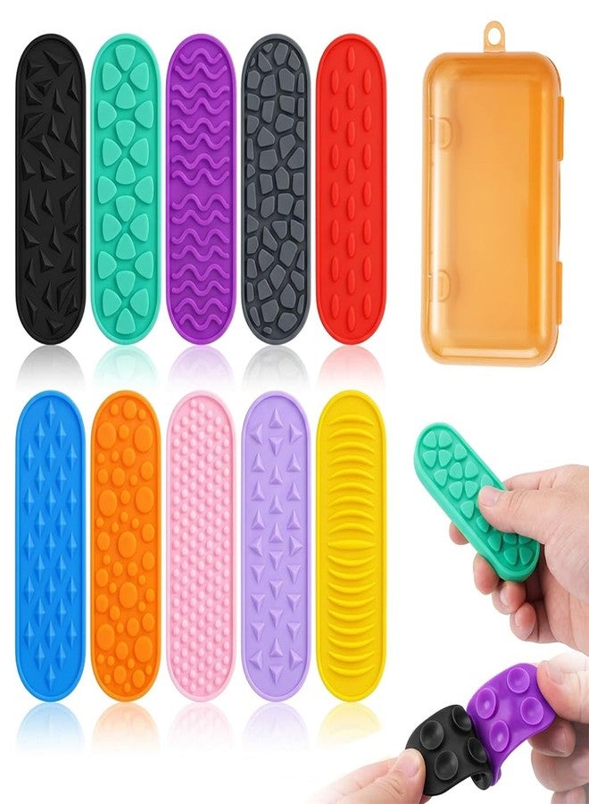Patpat Silicone Sensory Fidget Toys Kids Adults, Suction Cup Colorful Fidget Toy with 4 Designed Texture Pocket Sensory Toys for Mindfulness Session, Pressure Relief, Early Development (10, 8*2cm) - Image 1