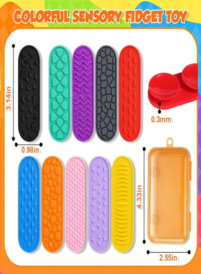 Patpat Silicone Sensory Fidget Toys Kids Adults, Suction Cup Colorful Fidget Toy with 4 Designed Texture Pocket Sensory Toys for Mindfulness Session, Pressure Relief, Early Development (10, 8*2cm) - Image 2