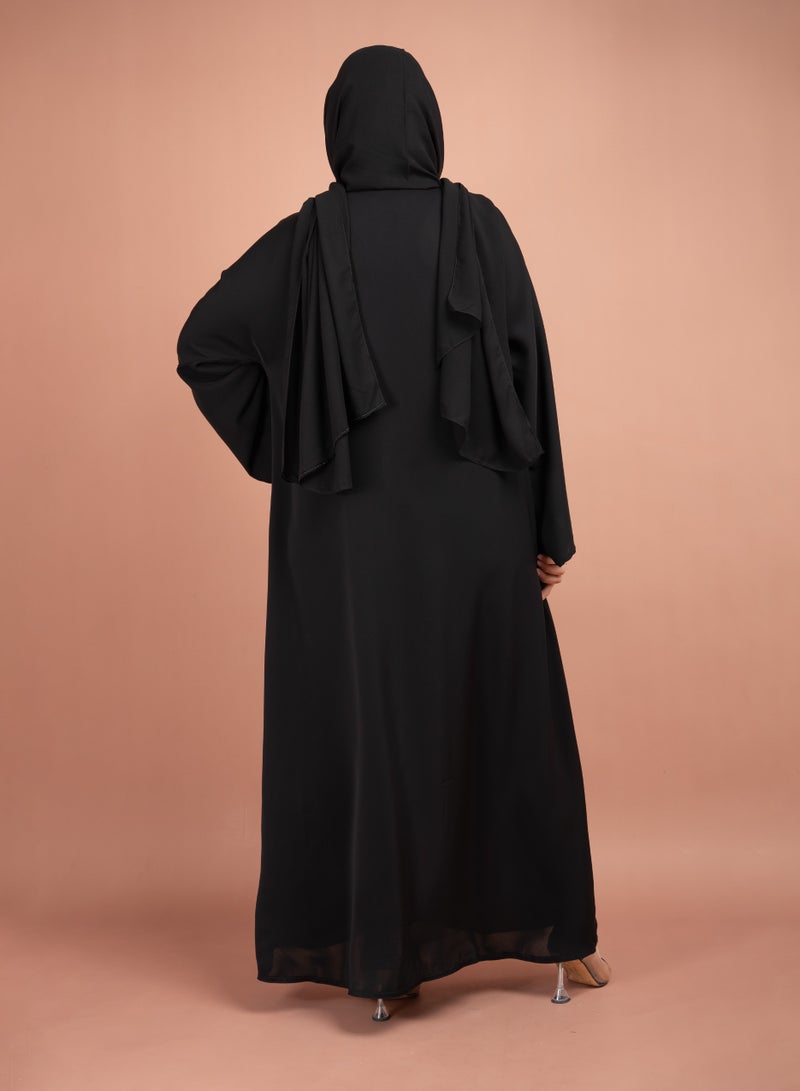 IKKXA Elegant Beads Embroidered Emirati Abaya - Image 4
