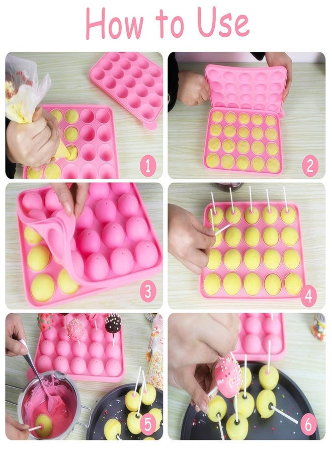 Ocmoiy Cake Pop Mold Set of 262 - including 20 Cavities Silicone Cake Pop Molds, Cake Pop Sticks, Cake Pop Wrappers, Sliver Twist Ties, Decorating Pen - Image 4
