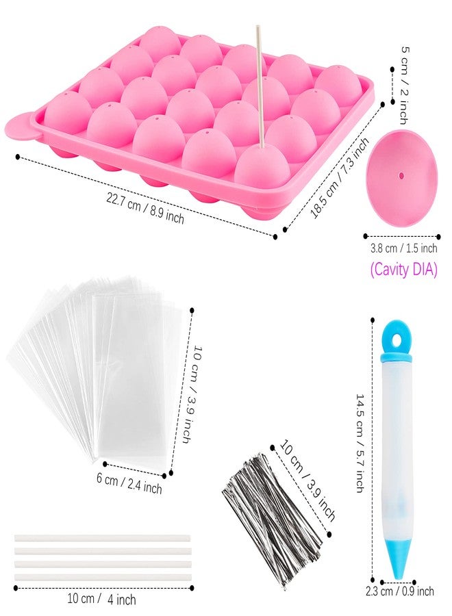 Ocmoiy Cake Pop Mold Set of 262 - including 20 Cavities Silicone Cake Pop Molds, Cake Pop Sticks, Cake Pop Wrappers, Sliver Twist Ties, Decorating Pen - Image 2