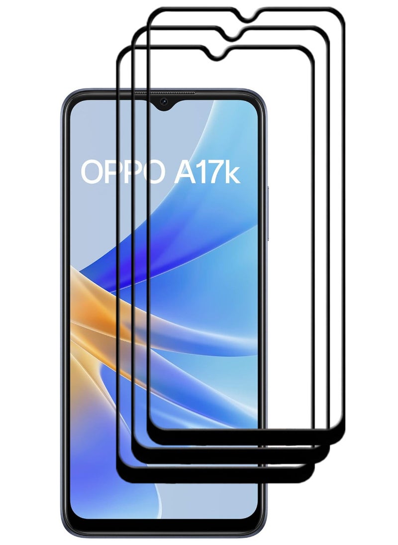 ACLIX 3 Pieces Antistatic ESD Dustproof Premium Quality High Definition Tempered Glass Screen Protector Designed For Oppo A17k - Image 1