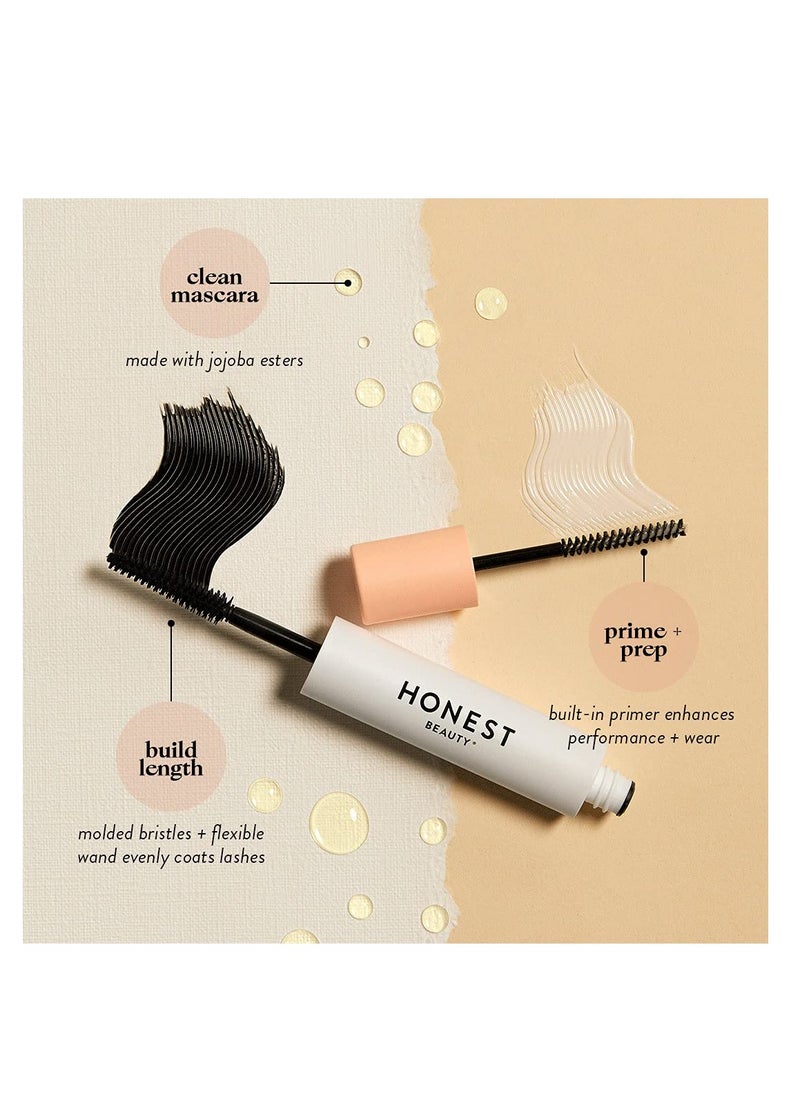 Honest Beauty - Honest Beauty 2-in-1 Extreme Length Clean Mascara + Lash Primer | Lengthening + Volumizing | EWG Verified + Cruelty Free | Black, .27 fl oz - Image 1