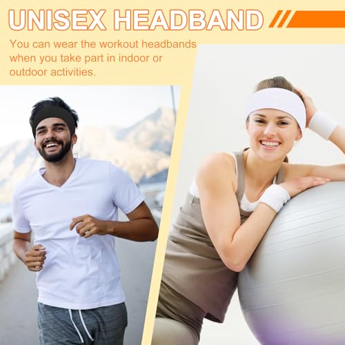 RITOPER Women's Wide Elastic Thick Turban Headbands, 10 Pack Black and White Yoga Workout Hair Wraps - Image 4