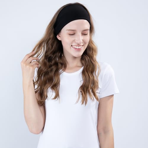 RITOPER Women's Wide Elastic Thick Turban Headbands, 10 Pack Black and White Yoga Workout Hair Wraps - Image 2