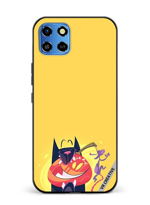 Protective Case Cover For Infinix Smart 6 HD Halloween Cat Design Multicolour