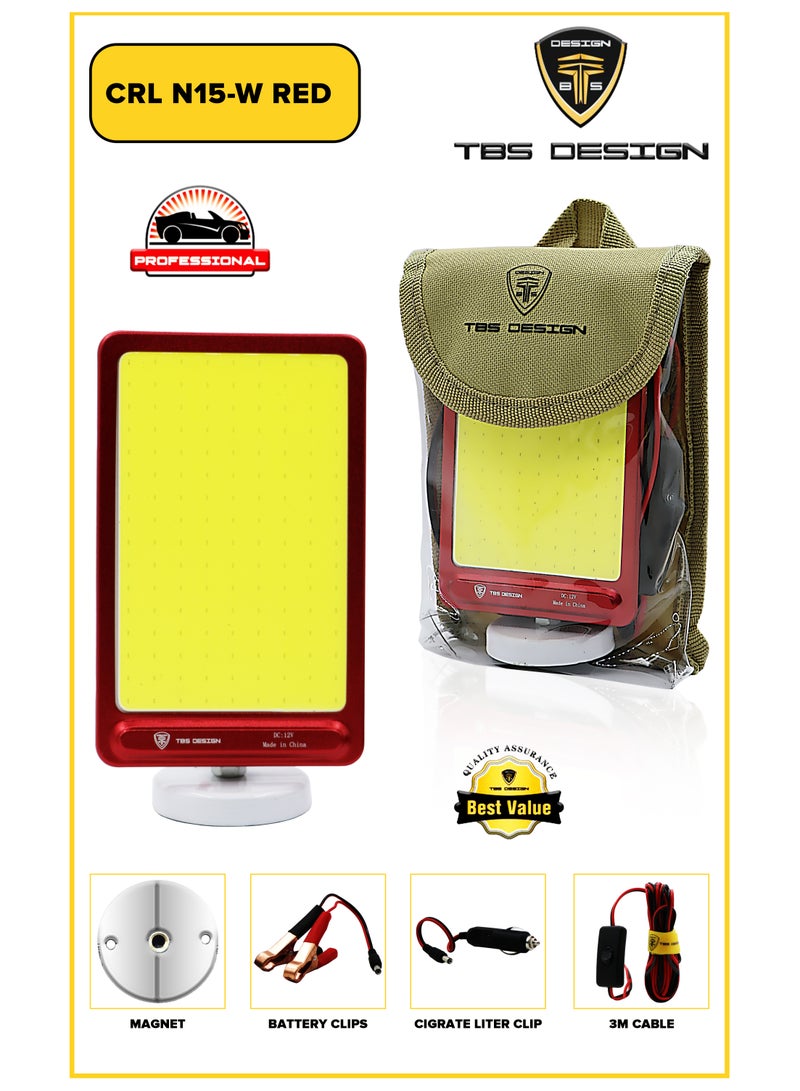 Toby's CRL-N15-W Red with Flexible Road Light Portable Work Light LED Camping Lantern Multicolor with Magnetic Base with power of 20W and color Temperature is 6500K.