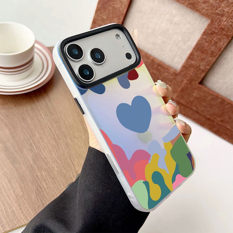 Apple iPhone 17 Pro phone case with a stylish and creative graffiti heart design for shock protection - Image 1
