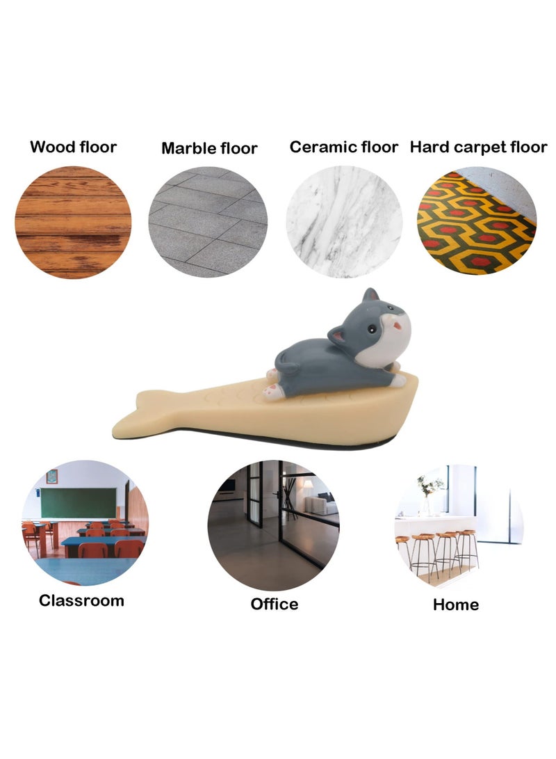 SYOSI 4 Pcs Cute Door Stopper Decorative Animal Doorstop Wedge Bear Duck Cat Dog Stop for Home and Office - Image 5