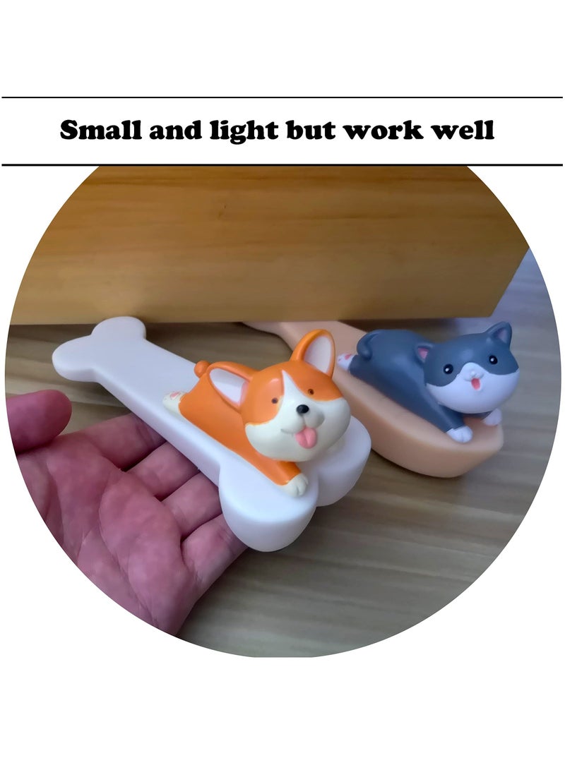 SYOSI 4 Pcs Cute Door Stopper Decorative Animal Doorstop Wedge Bear Duck Cat Dog Stop for Home and Office - Image 4