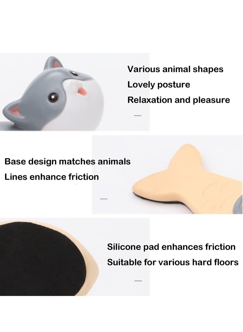 SYOSI 4 Pcs Cute Door Stopper Decorative Animal Doorstop Wedge Bear Duck Cat Dog Stop for Home and Office - Image 3